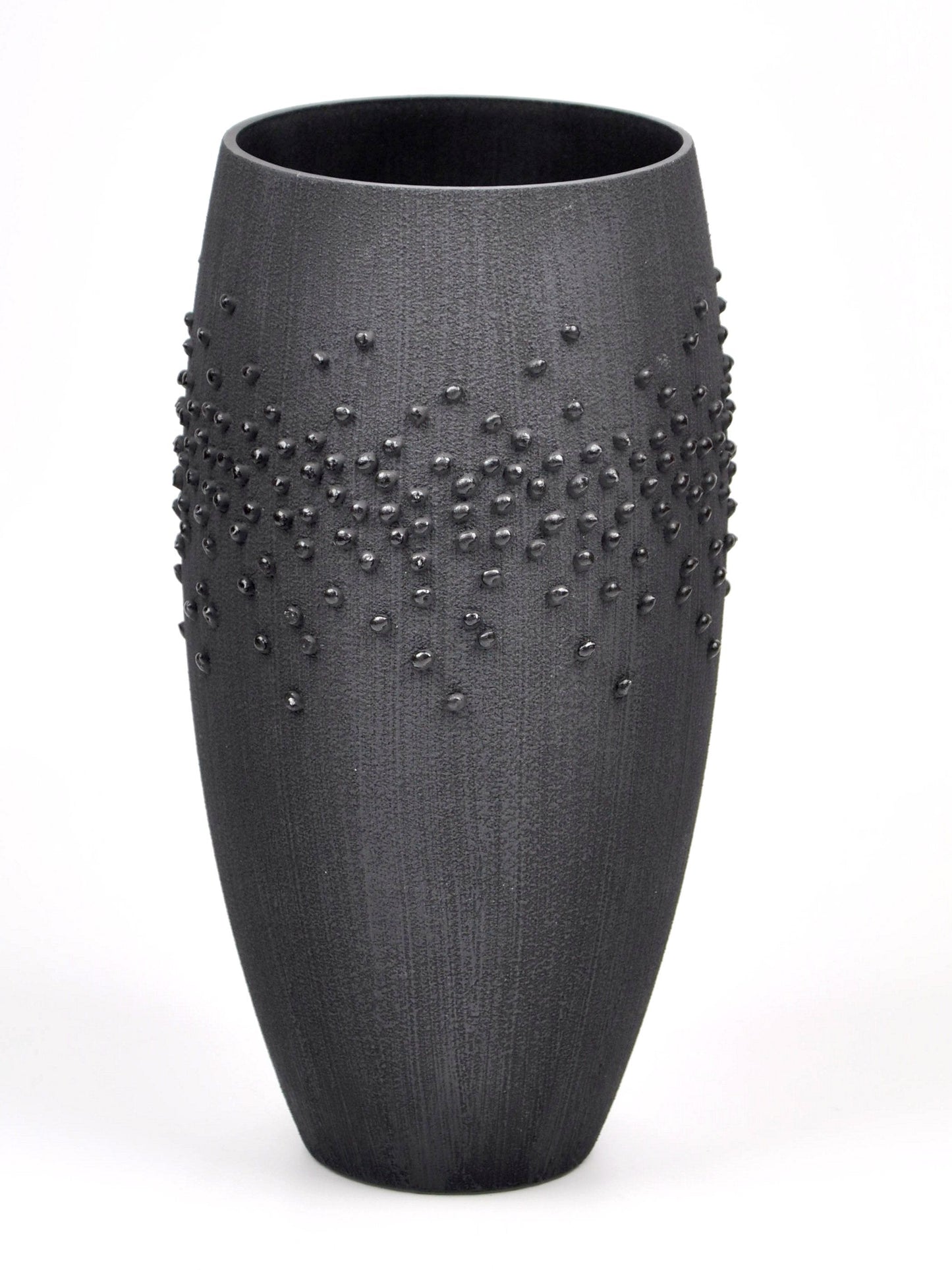 Handpainted Black Glass Vase